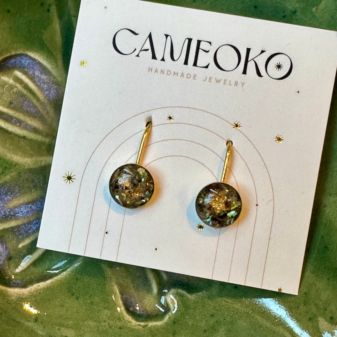Petite Crushed Gemstone Leverback Earrings
