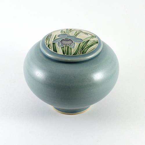 Covered Jar Small Daffodil Light Blue