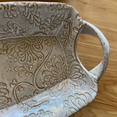 Chrysanthemum Curved Rectangle Tray Lg