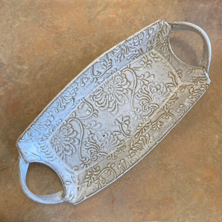 Chrysanthemum Curved Rectangle Tray Lg