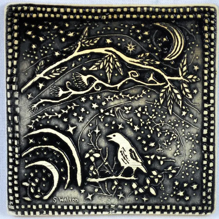 Coaster Tile Night Crow