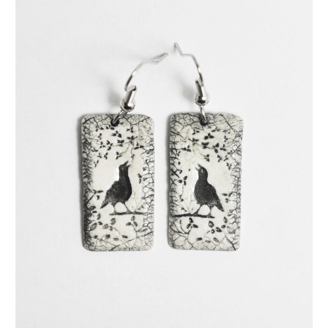 Crow On A Vine Earrings