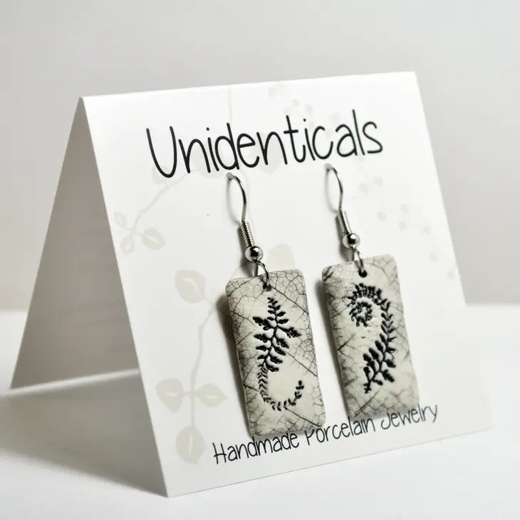Fern Swirl Earrings Black