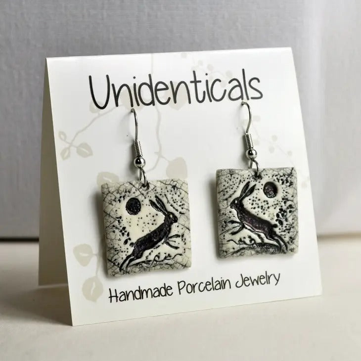 Running Rabbit Earrings Black
