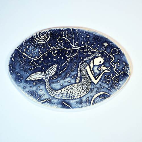 Hanging Tile Mermaid Blue