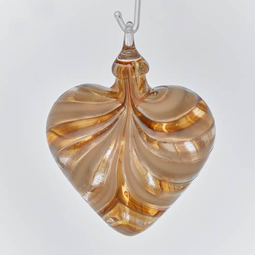 Heart Ornament Golden Amber