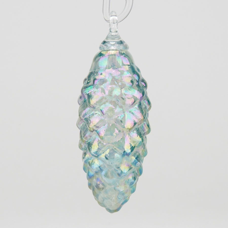 Pinecone Ornament Ice Blue Luster