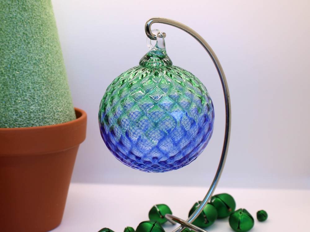 Diamond Ombre Ornament Blue + Green