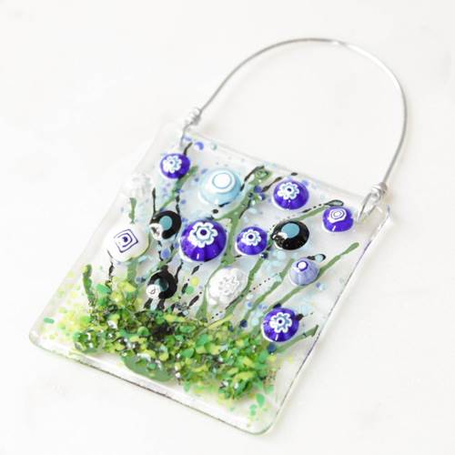 Floral Suncatcher Blue Cornflower