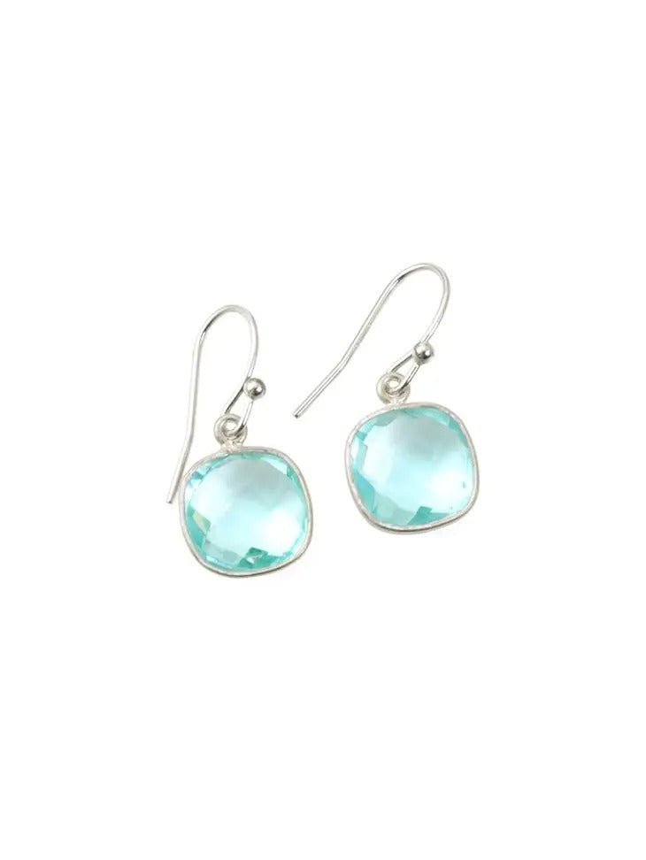 Cushion Hydro Quartz Earrings