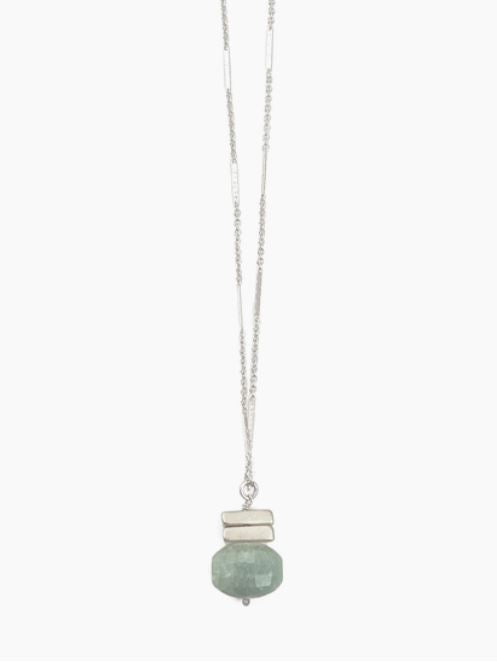 Aquamarine Bars Necklace
