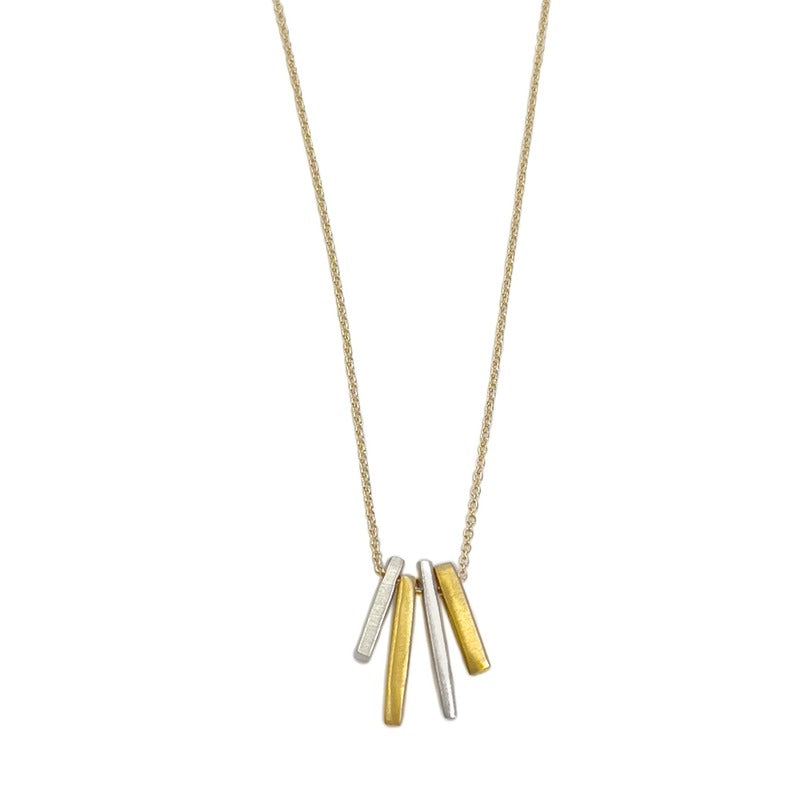 Four Bars Necklace Mixed Metal