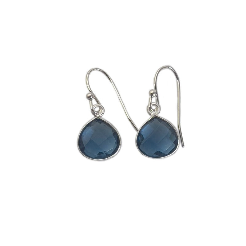 London Blue Quartz Earrings Silver