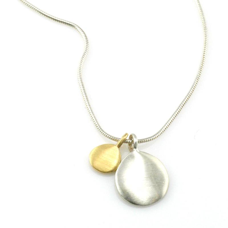 Gold & Silver Disk Necklace