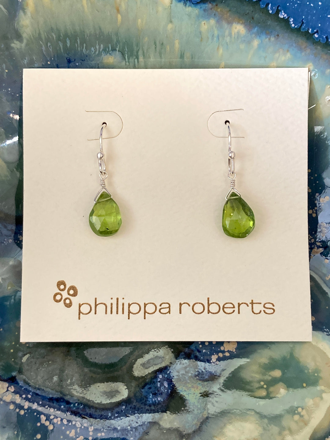 Silver Earrings Peridot
