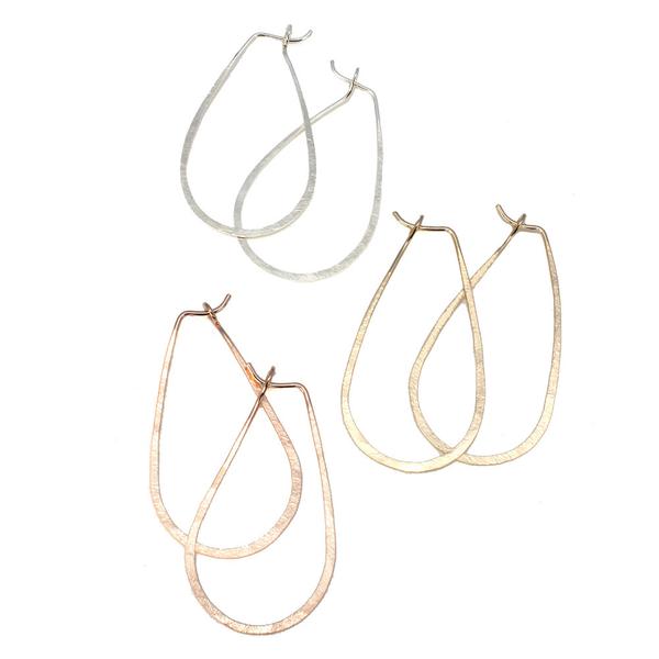 Raindrop Hammered Hoops Gold Filled Wire