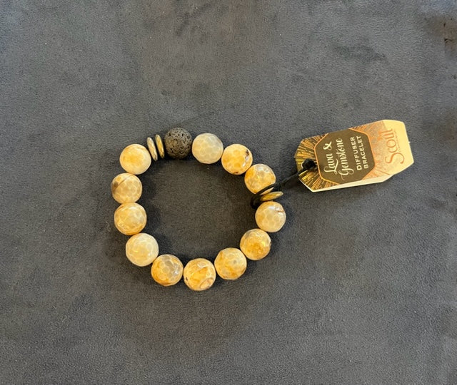 Lava + Gemstone Bracelet Champagne