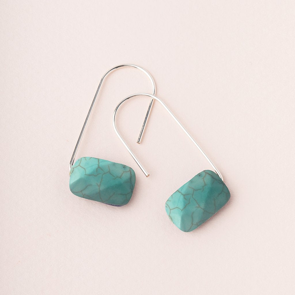 Floating Stone Earring Turquoise & Silver