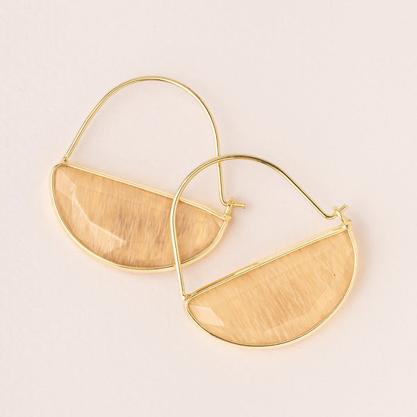 Stone Prism Hoop Citrine Gold
