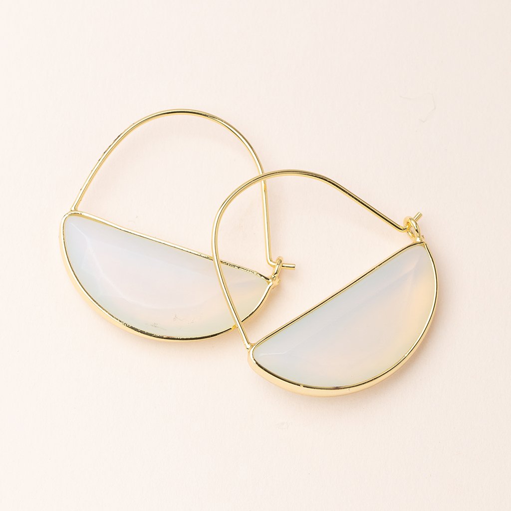 Stone Prism Hoop Opalite & Gold