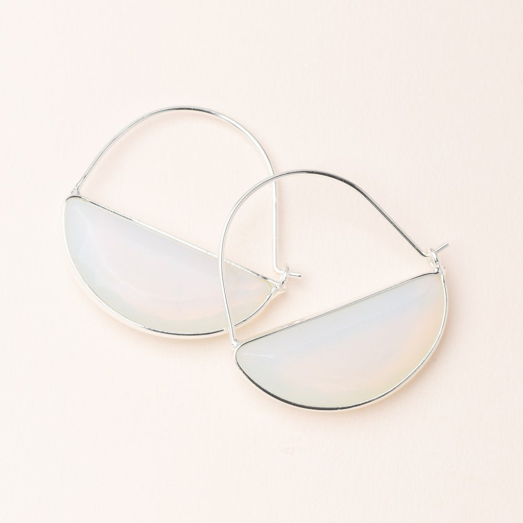 Stone Prism Hoop Opalite & Silver