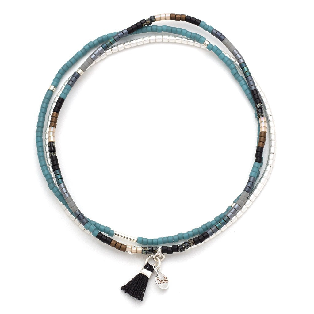 Miyuki Bracelet Trio Black Multi Silver