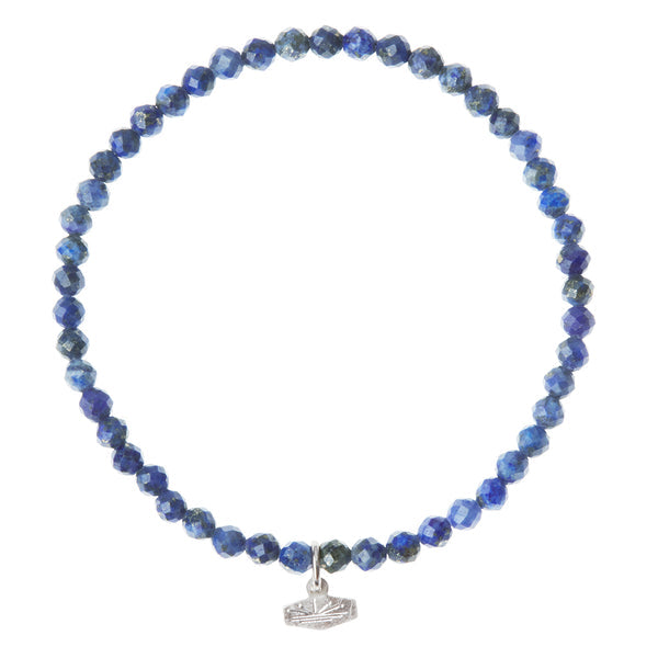 Mini Faceted Stone Lapis Silver