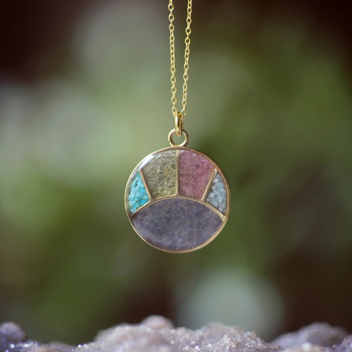 Sun Rays Pendant Tanzanite Peridot