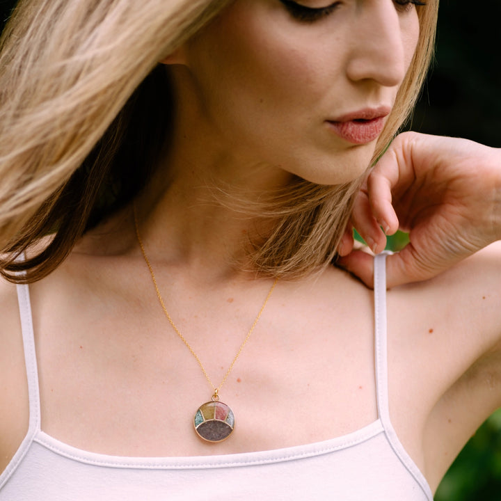 Sun Rays Pendant Tanzanite Peridot