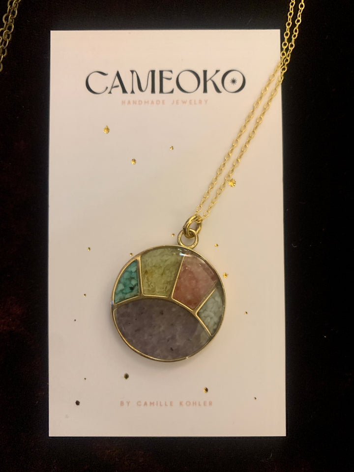 Sun Rays Pendant Tanzanite Peridot