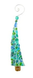 Crushed Glass Tree Large Blue Green