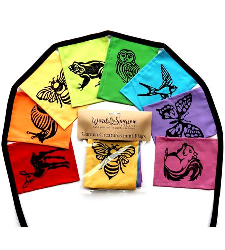 Garden Creatures Mini Flags