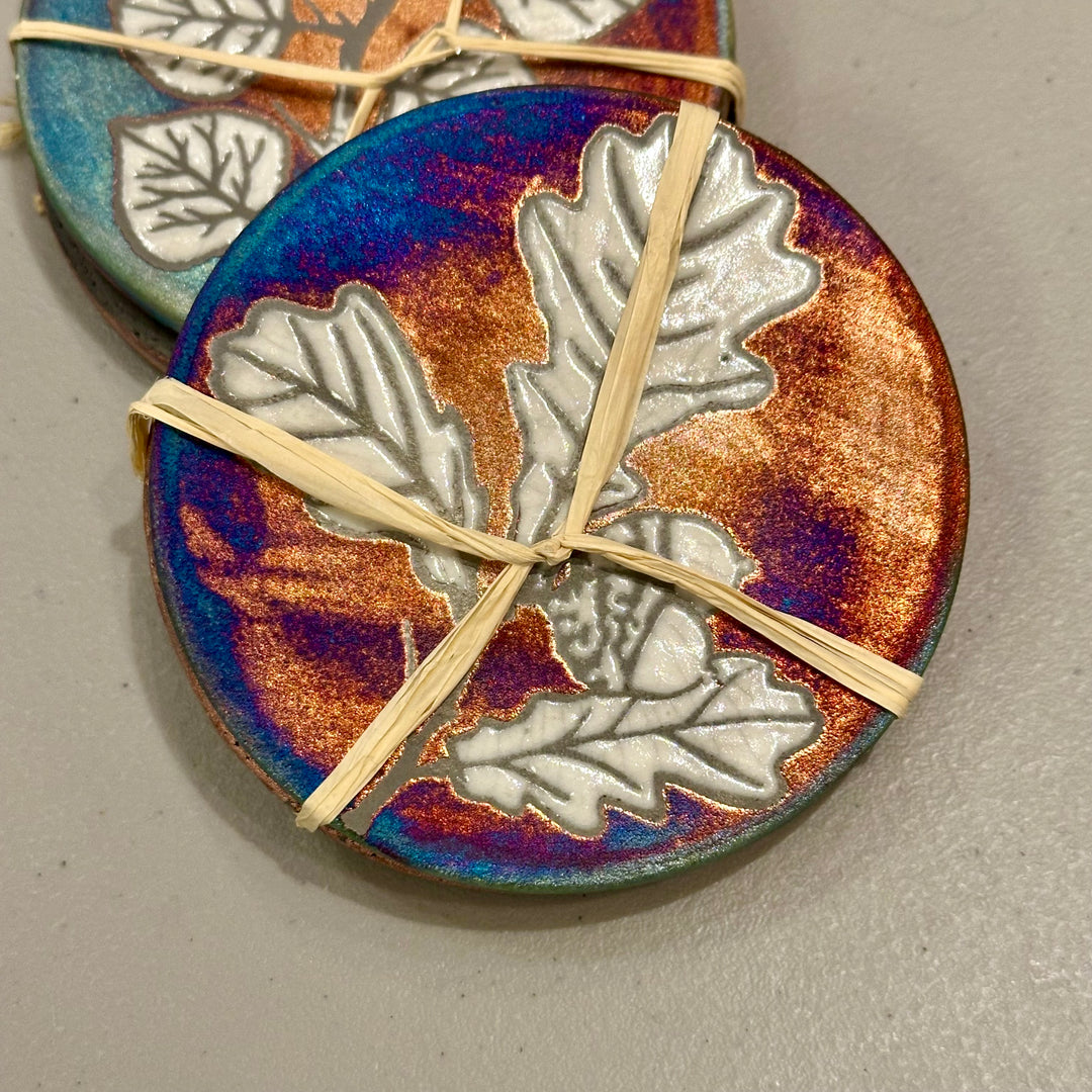 Coasters 2 Pack Oak Leaf