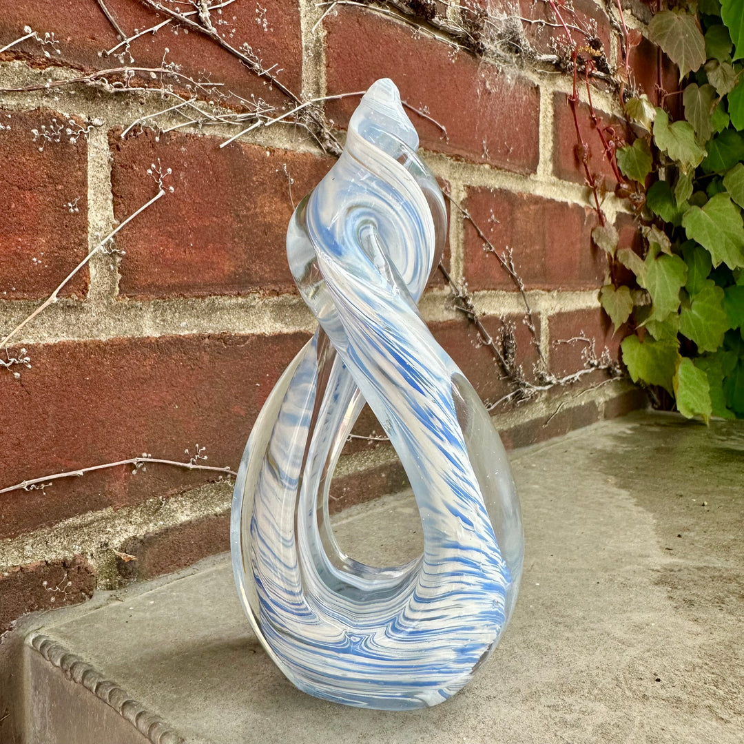 Infinity Loop Small White + Light Blue