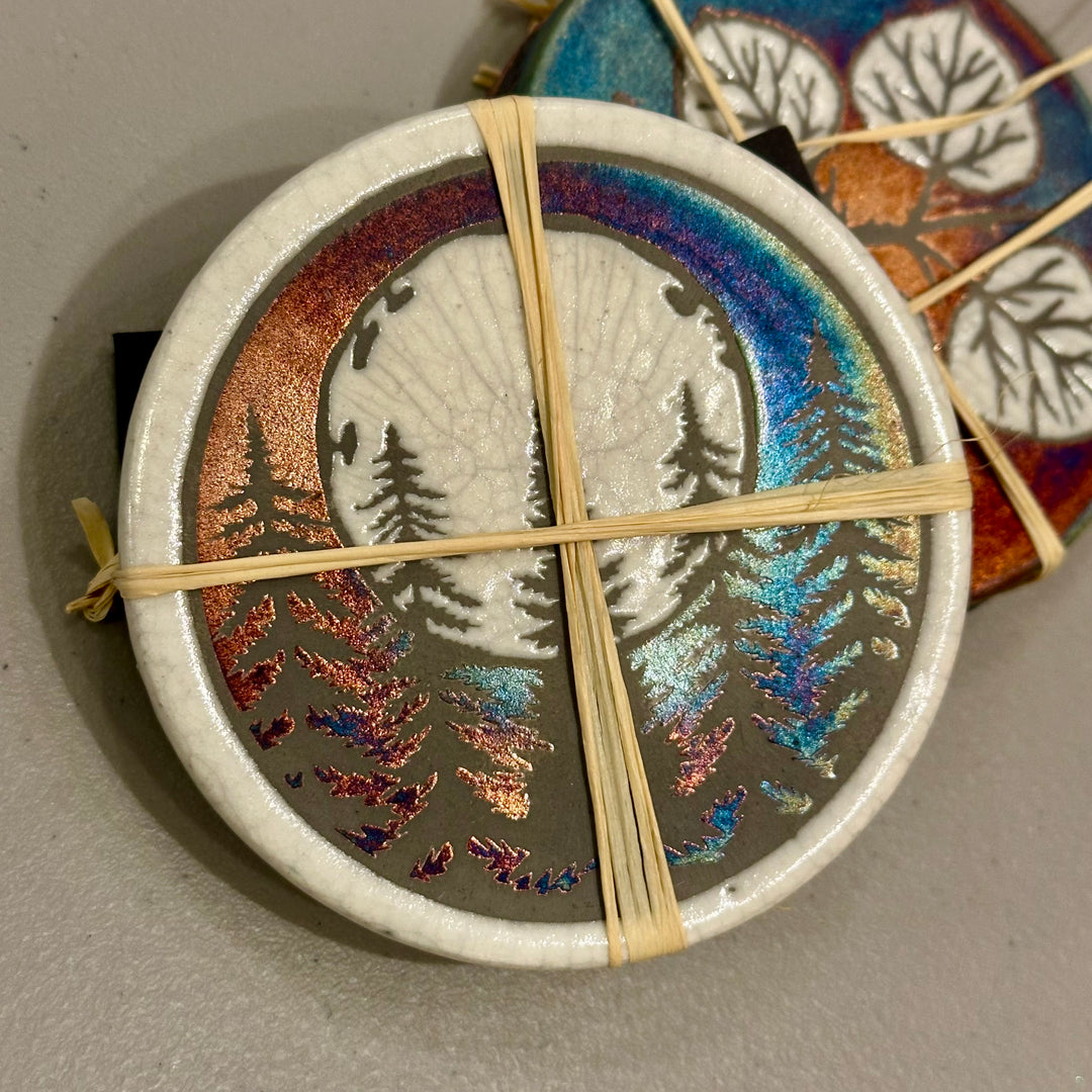 Coasters 2 Pack Fir Trees