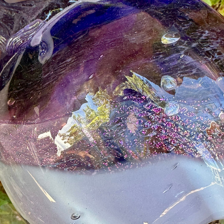 Glass Pumpkin Extra Large with Purple Dichro