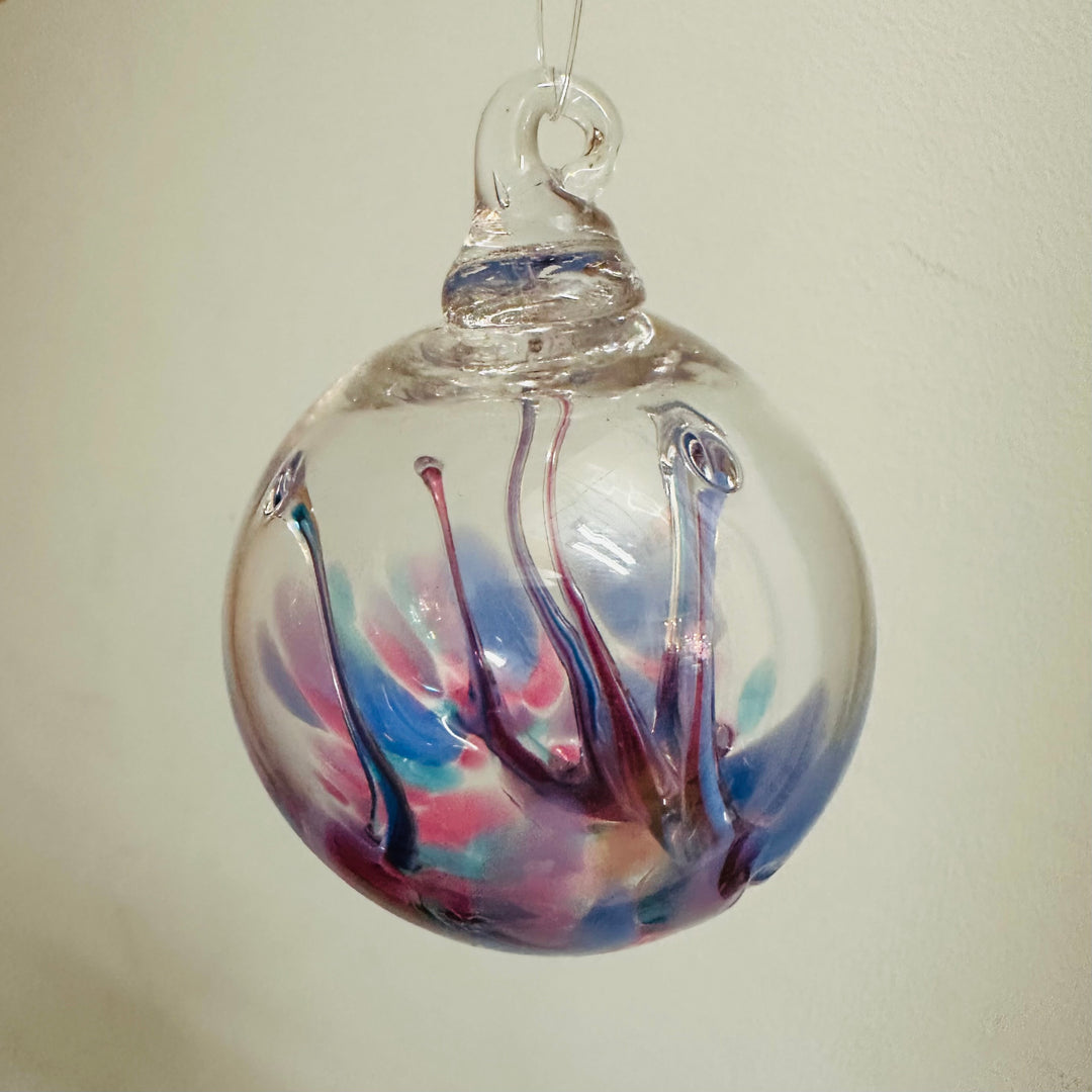Mini Wish Ornament 3" - Blue & Pink