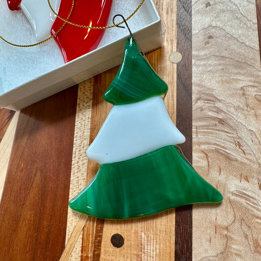 Ornament Green + White Trees