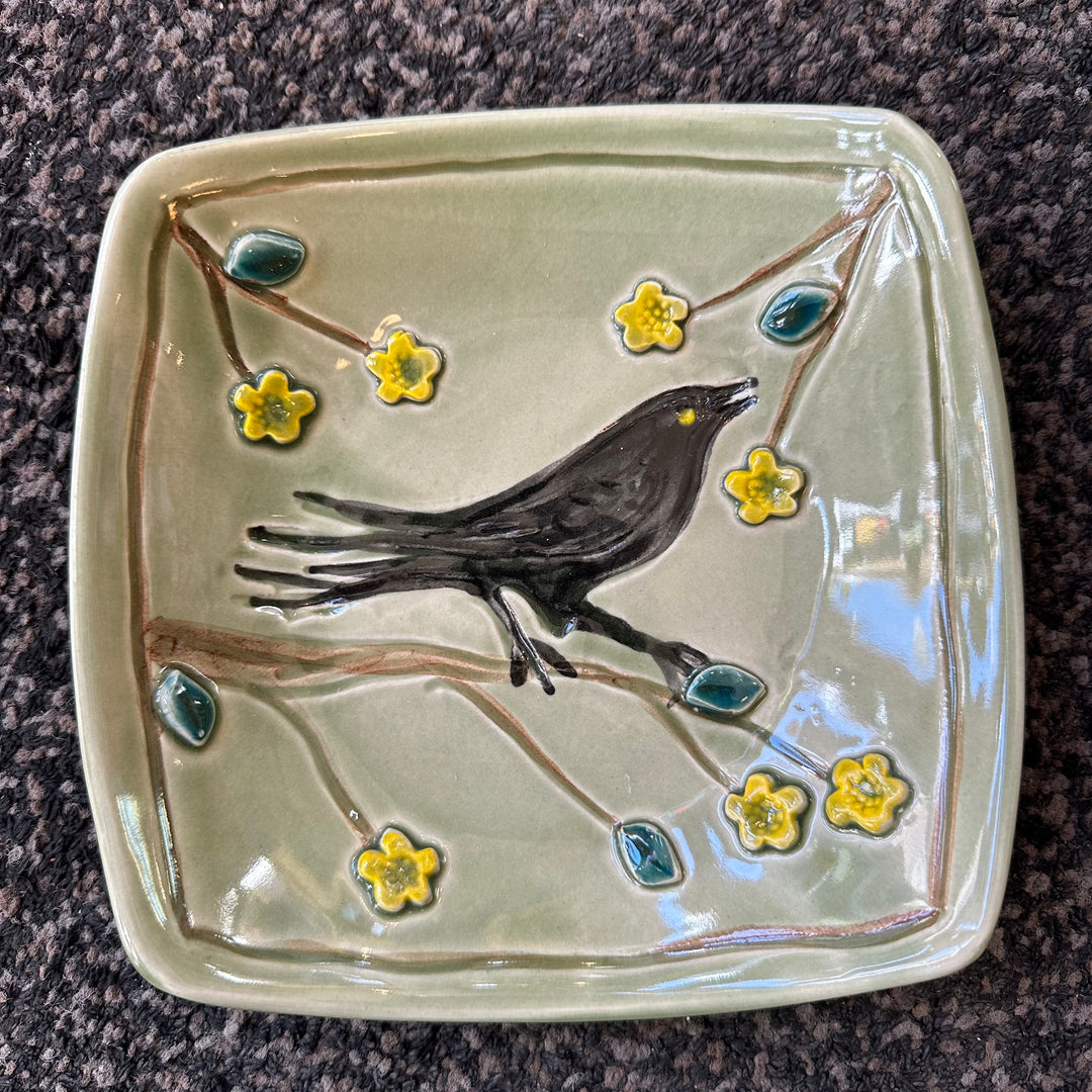 Squared Crow Bowl Sprigs in Florentine Green