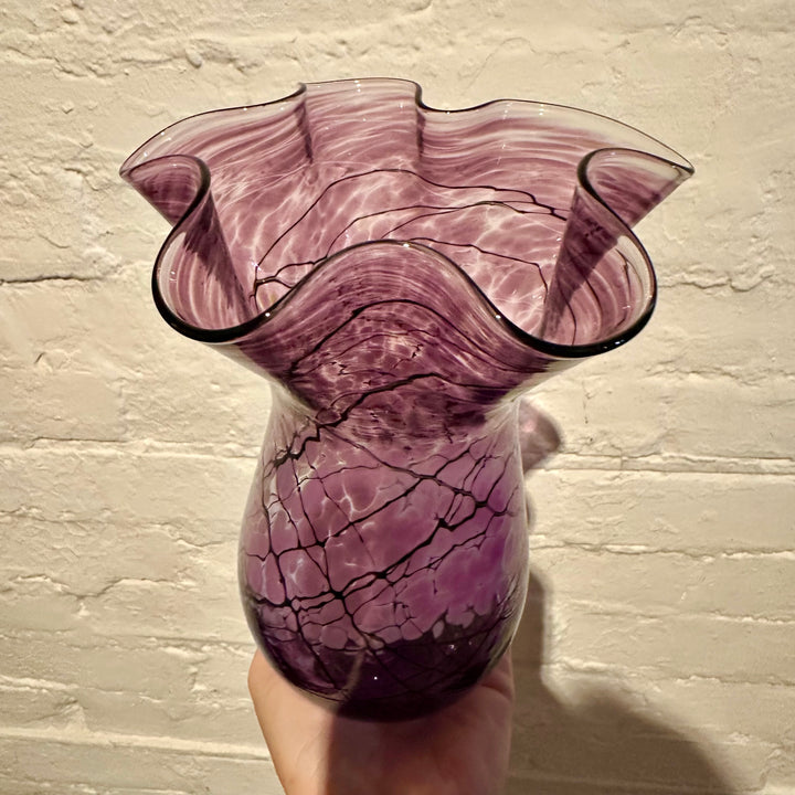 Lightning Vase Purple Fluted