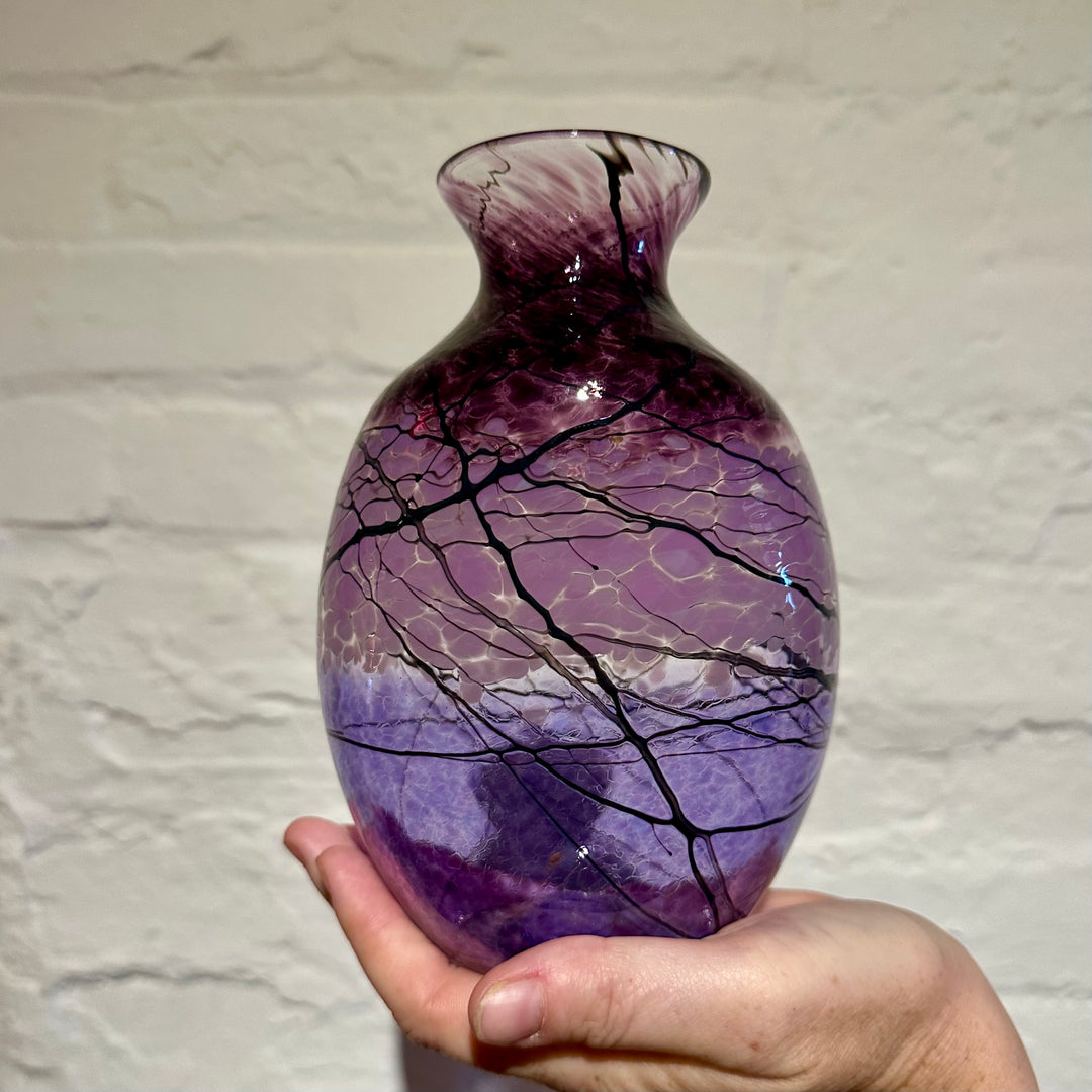Lightning Vase Purple Flat Bottle