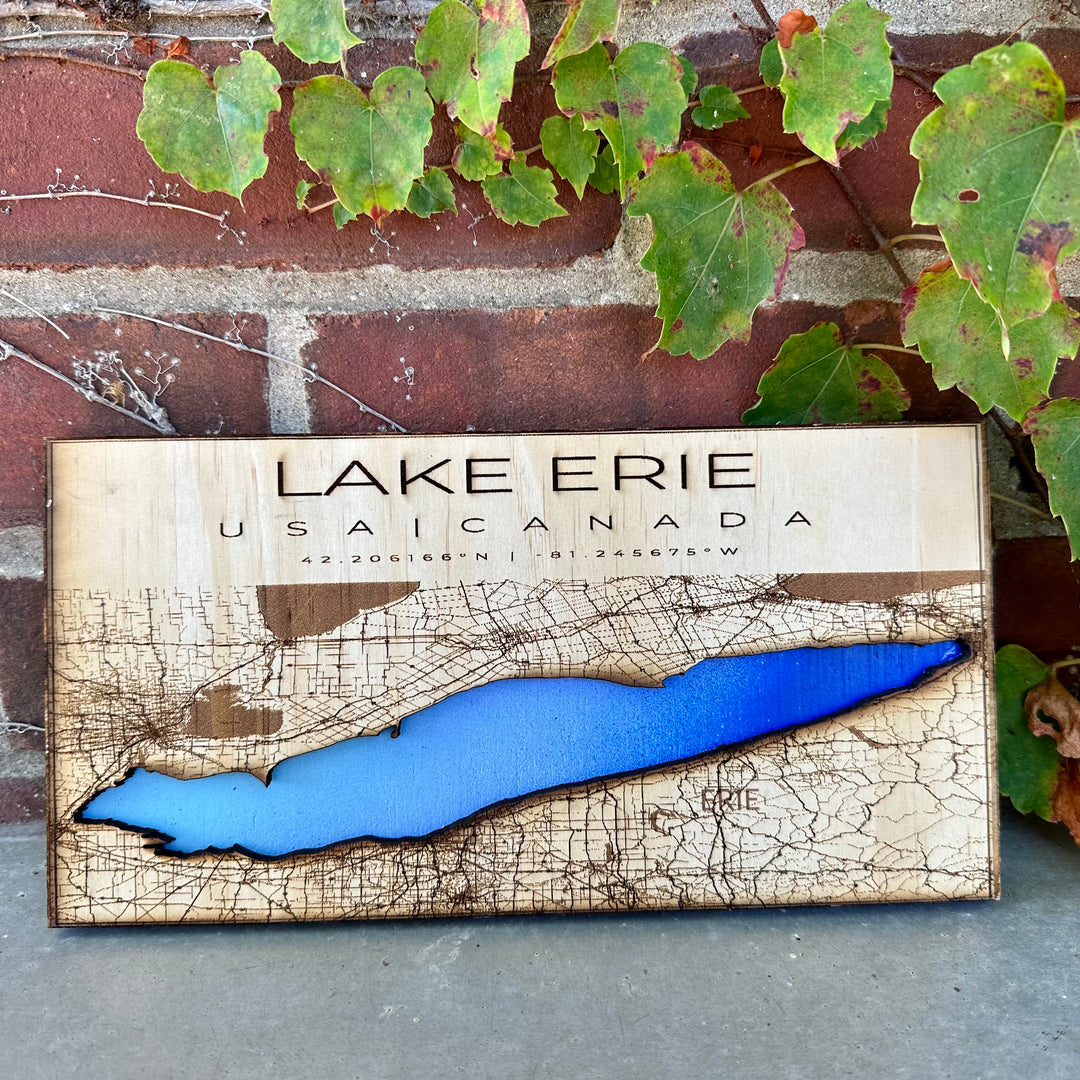 Lake Erie Map Small Cobalt