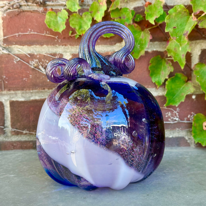Glass Pumpkin Extra Large with Purple Dichro