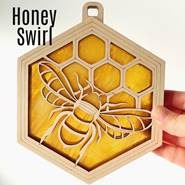 Suncatcher Honey Bee with Honey Swirl Glass