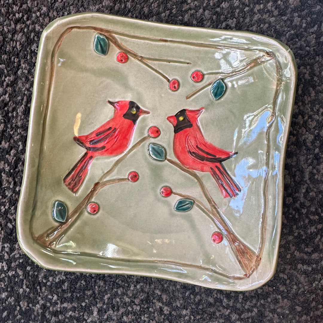 Squared Cardinal Bowl Sprigs Florentine Green