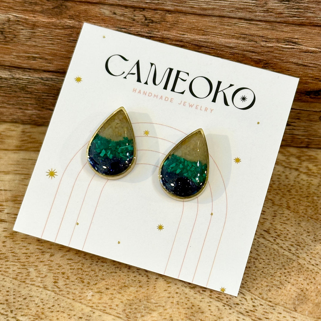 Teardrop Gradient Inlay Earrings
