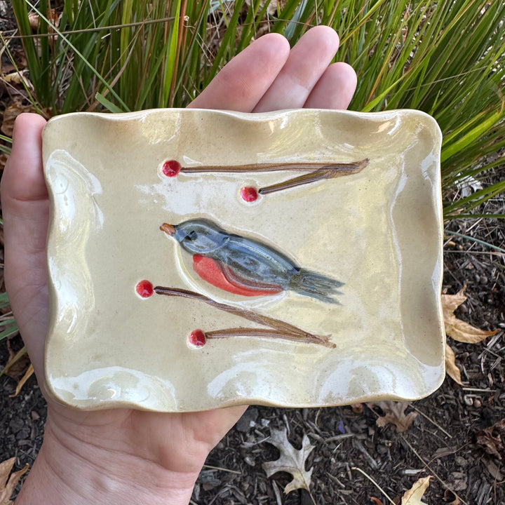 Wavy Bird Soap Dish Old Gold