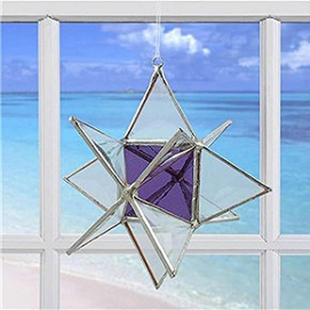 Crystal Star Suncatcher Amethyst Center