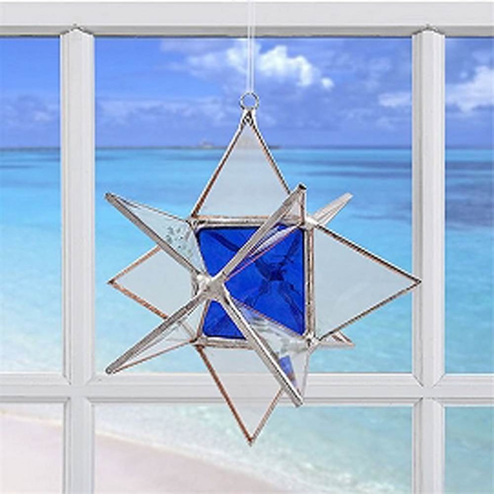 Crystal Star Suncatcher Blue Center