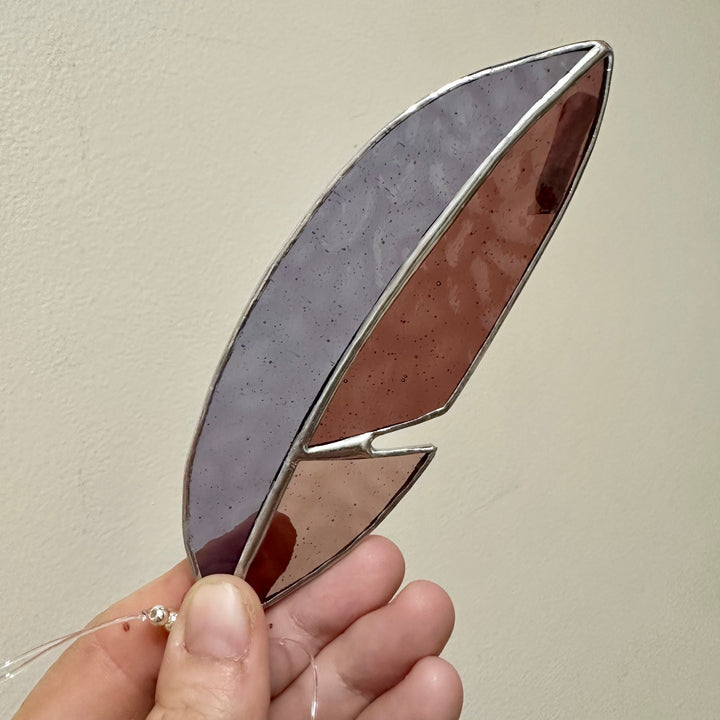 Stained Glass Feather Purple